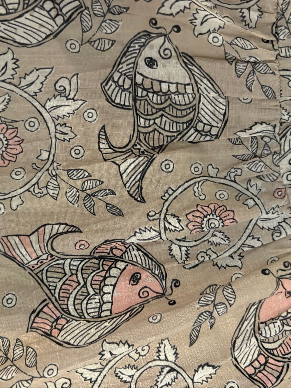 Anthropologie || Let Me Be Celeste Mini Dress Block Print Fish Cream XS - Picture 10 of 11